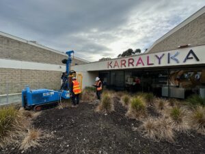 Smolders Geotechnical Staff performing Geotechnical Investigation